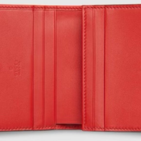 Gucci GG Supreme Monogram Apple Print Card Case Wallet in Tan NEW IN BOX - Picture 5 of 5